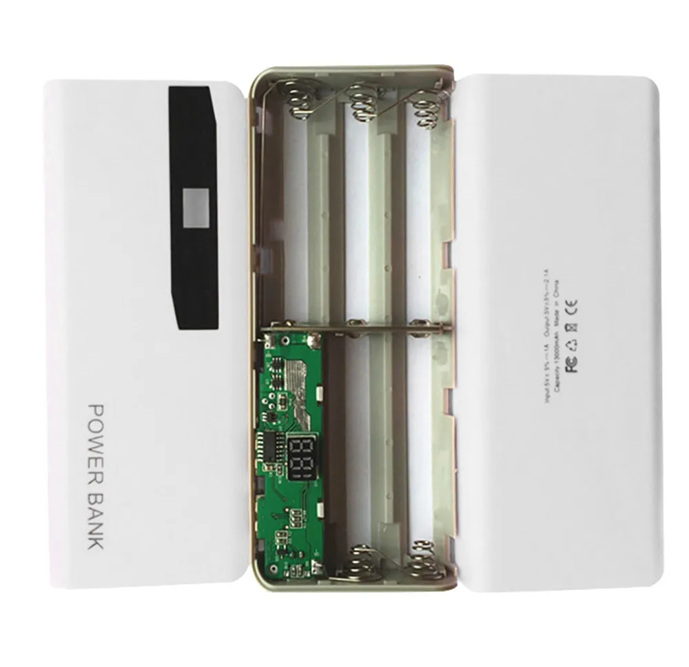 Дропшиппинг Светодиодный дисплей 5*18650 USB банк питания зарядное устройство чехол DIY коробка для iPhone XiaoMi samsung
