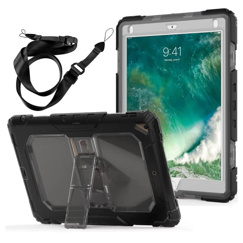 Чехол для ПК с ремешком для iPad 6 iPad Air2 Pro 9,7 планшет Встроенная подставка защитная задняя крышка - Цвет: 3