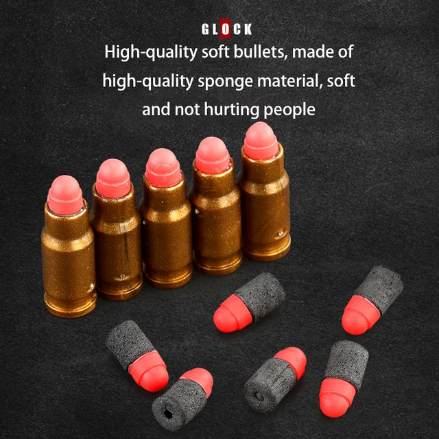 New Glock Toy Pistol Plastic EVA Foam Darts Bullets Gun Simulation Model Pistol Beginner Aim Train Handgun Air Gun Boys DIY Gift 6
