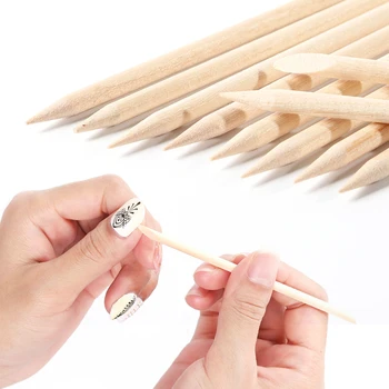 

Orange Wood Stick Double Sided For Nails Art Design Cuticle Pusher Remover Manicure Pedicure Nail Care Tools Set LA709