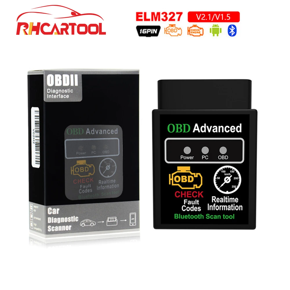 Автомобильный сканер ELM327 Bluetooth V1.5 PIC18F25K80 OBD2 ELM 327 Android/PC Динамометрический кода