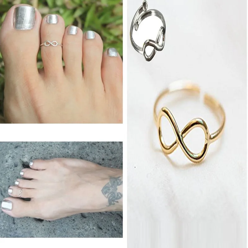 

Celebrity Fashion Simple Retro Infinity Design Adjustable Toe Ring Foot Jewelry