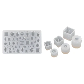 

New 1Pcs Diamond Shape Silicone Mold Mould with 6Pcs Round Square Silicone Mold Mould