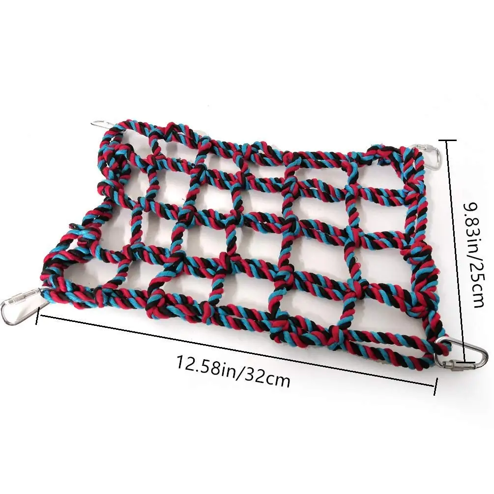 Скалолазание для птиц, висячий окунь, веревка с 4 крючками, гамак-качели для попугаев, крыс, шиншиллов