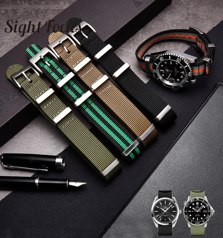 18mm 20mm 22mm Nylon Canvas Watch Bands Straps For Omega Seiko Certina Nato  Strap Zulu Bracelets Army Sports Striped Watchbands - Watchbands -  AliExpress