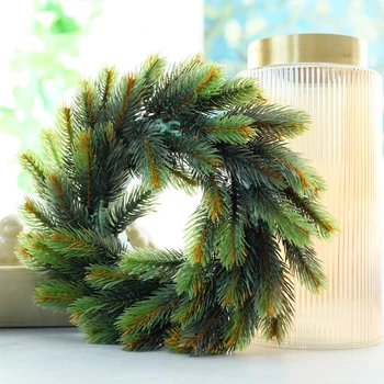 

Christmas Wreaths Fake Flowers Plastic Grass Pine Garland Decoration for Home Shop Hotel Showcase