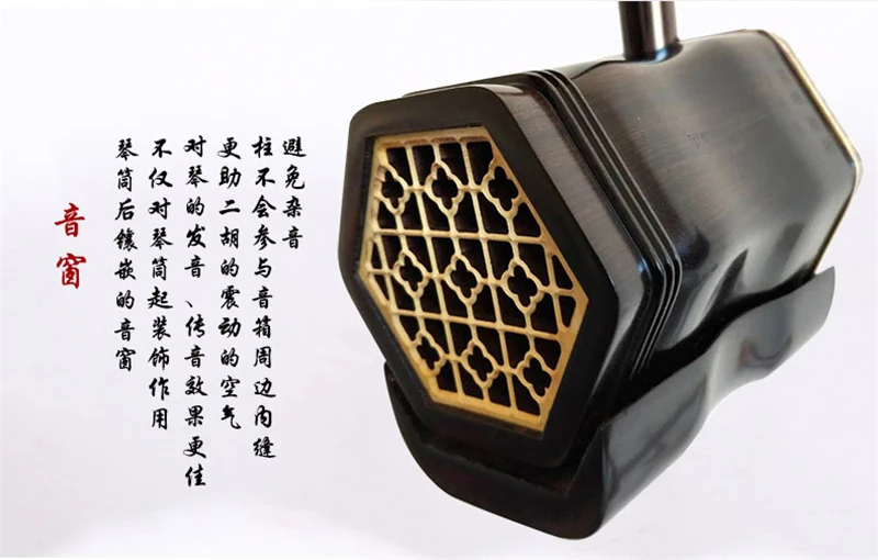 Ebony Upscale Musical Instrument by Wang Jiawang, Ture Python Skin, Full Erhu Accessories, Chinese Instrument