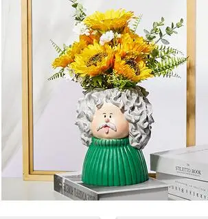 

PAINTED FIGURE VASE RESIN PORTRAIT ORNAMENTS DECORATIVE HYDROPONICS VASES CRAFTS STATUE DESK DECOR HOME DECORATION MODERN