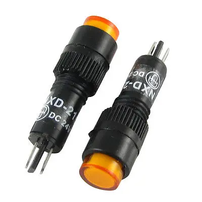 

10 Pcs DC 24V 8mm Yellow Neon Power Indicator Signal Light