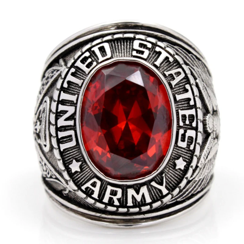 

Superb Men`s United States US Army Military soldier Souvenir Gems stone Ring