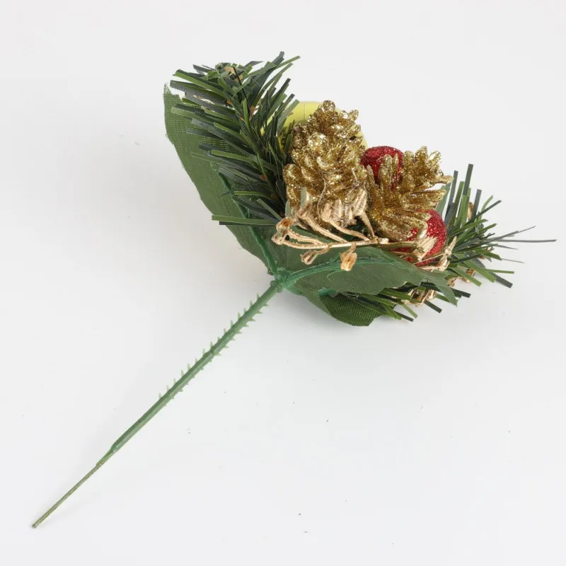 Искусственная сосна конусные ветви Рождественская елка украшения моделирование сосновые стебли праздник домашний зимний Декор искусственное растение - Цвет: 4