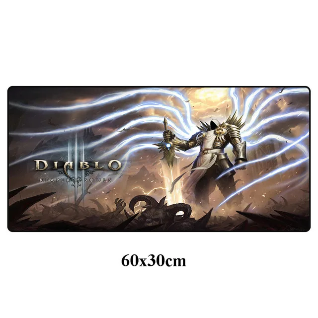 Белый 60x30 см XXL DIABLO Ⅲ большой игровой коврик для мыши геймер с запирающимся краем Резиновый Большой Коврик для мыши отаку клавиатура Коврик для ноутбука стол компьютерный коврик - Цвет: Белый