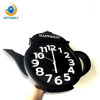 

Living Room Fashion Large Decorative Wall Clock 3D Stereo Teapot Wall Clocks Home Decor Multi Color Watches