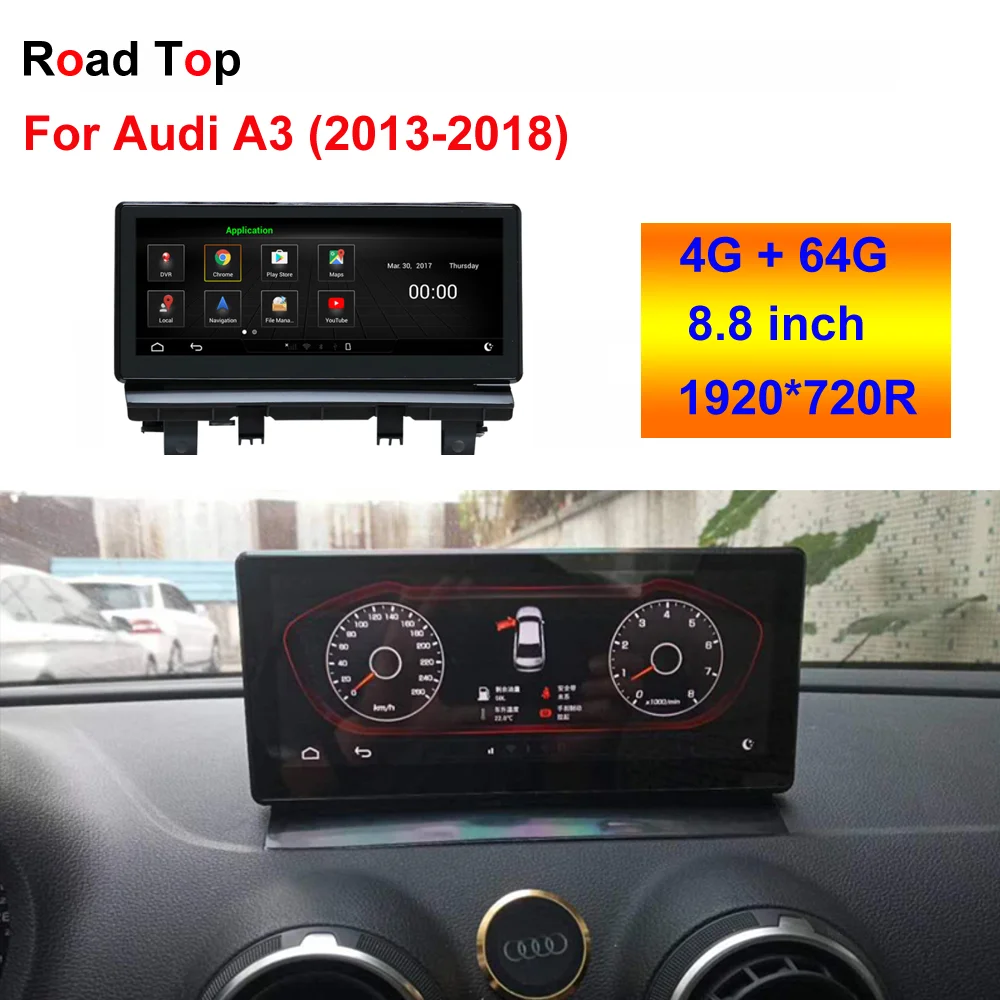 " Android 4+ 64G масштабируемый сенсорный экран для Audi A3 2013- с wifi gps навигацией Мультимедиа стерео плеер