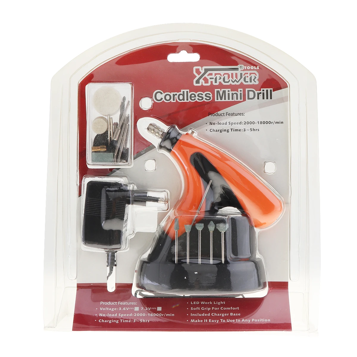 

X-POWER Multi-function 3.6V Rechargeable Cordless Mini Drill 12000RPM Electric Grinder Kit with EU Adapter for Grinding