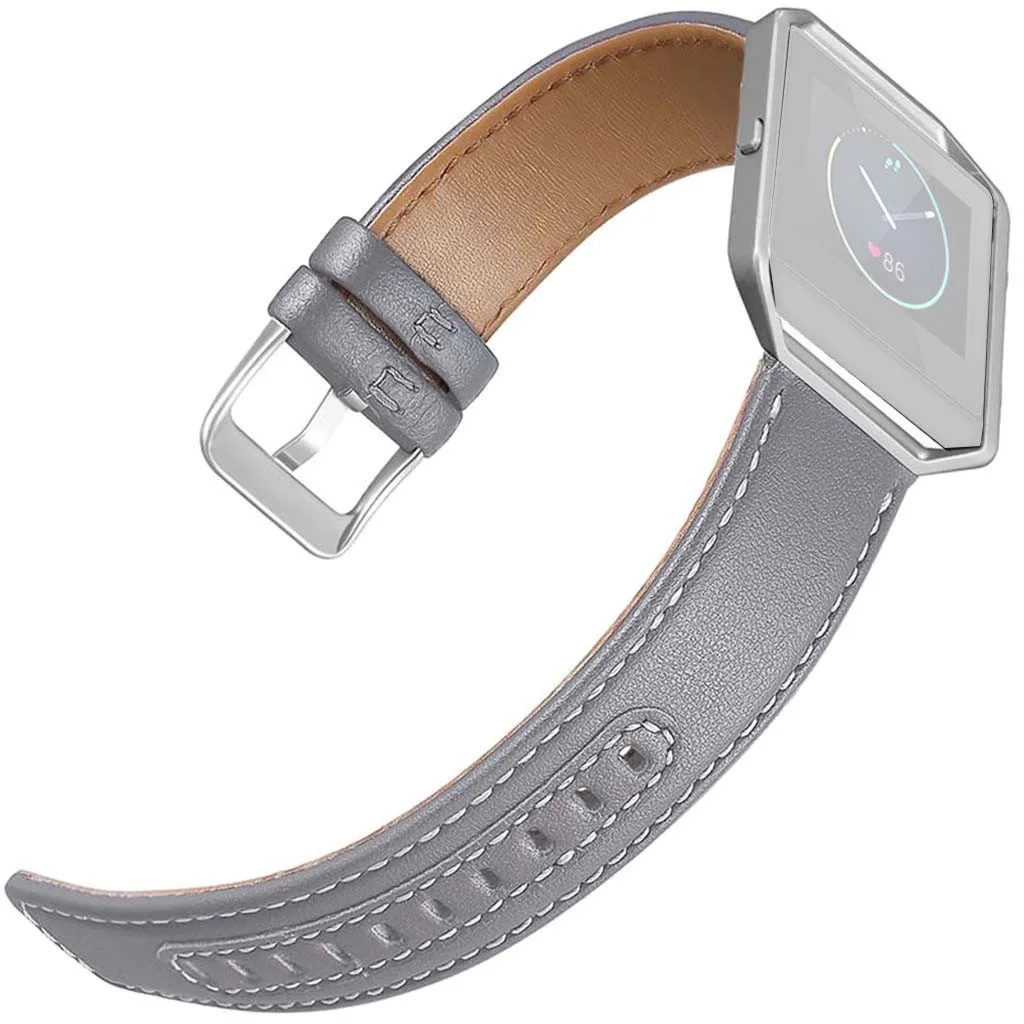 Кожаный сменный Плетеный ремешок для часов Ремешок с рамкой для Fitbit Blaze