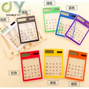 

Free shipping 2 Pcs Solar ultra-thin violet touch screen calculator student gift calculator portable calculator