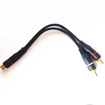 

2 RCA Male to 1 RCA Female Splitter Cable Audio Splitter Distributor Converter Speaker Gold Cable Cord Line cooper Wire