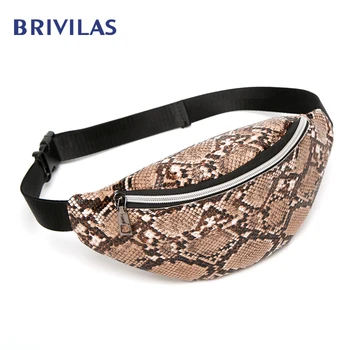

Brivilas serpentine fanny pack for women fashion purse waist bag pack chest sport travel storage belt bag female crossbody bag