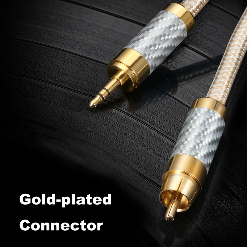 Hifi Audio Cable Mini Jack 3 5mm to RCA Phono for Mobile Headphone Amplifier Soundbox Silver plated Wire 1M 1 5M 2M 3M