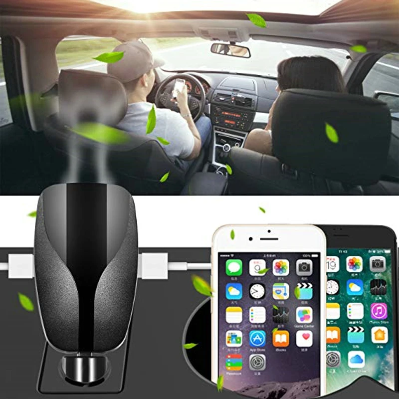 Najtaniej RIGOGLIOSO wielofunkcyjny składany samochód oczyszczacz powietrza 2.1A usb szybki ładowanie usta aromaterapia generator jonów ujemnych zapach cleaner