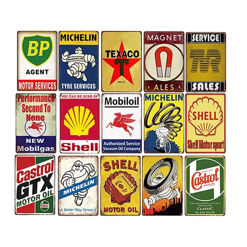Tin Signs Poster Decorative Motor-Oil Garage Gas-Station Tyre-Service Wall-Art Plaque