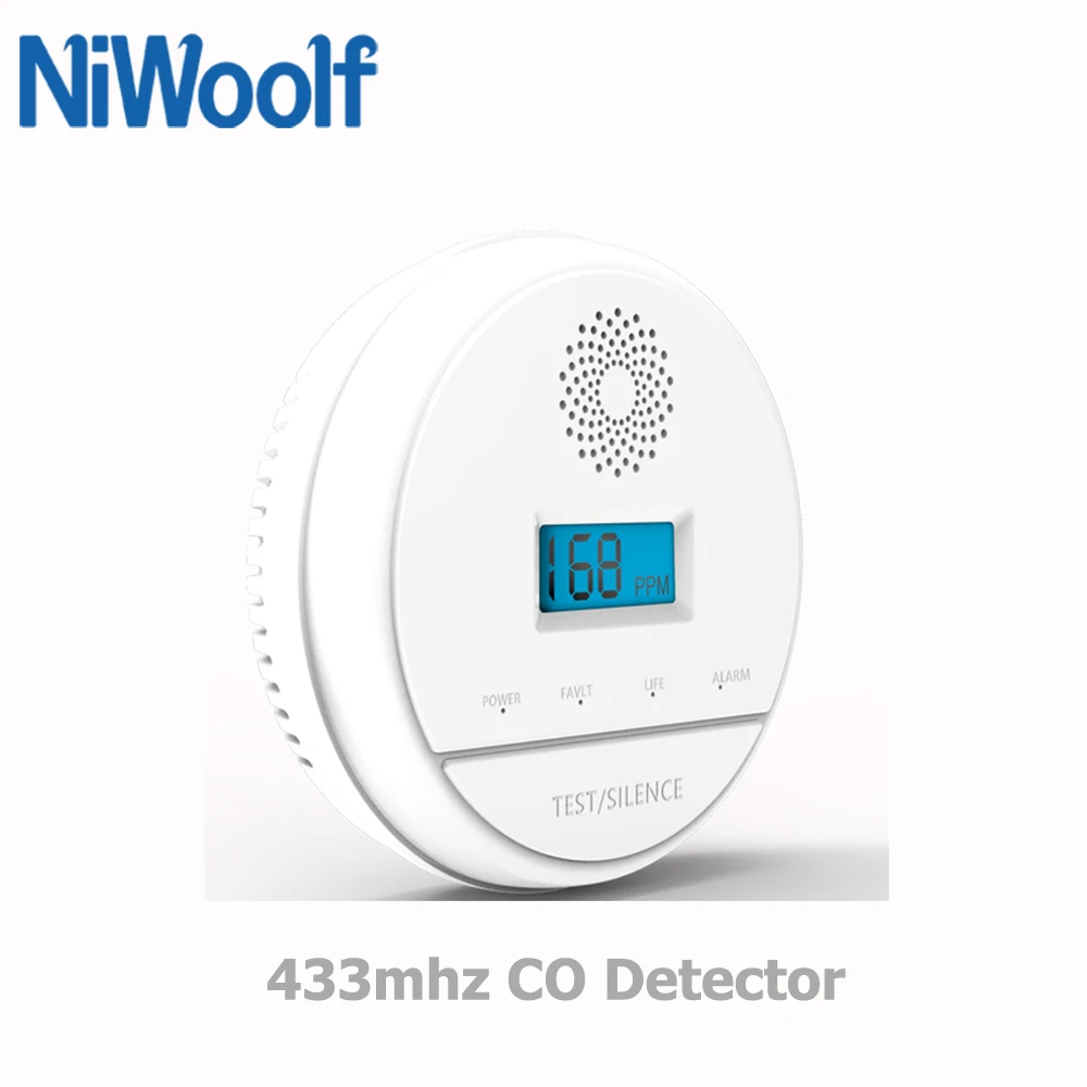 Detector de monóxido de carbono para el hogar, alarma de seguridad antirrobo, sistema de alarma Wifi/GSM para sensor de CO inalámbrico, 2021 blanco, 433mhz