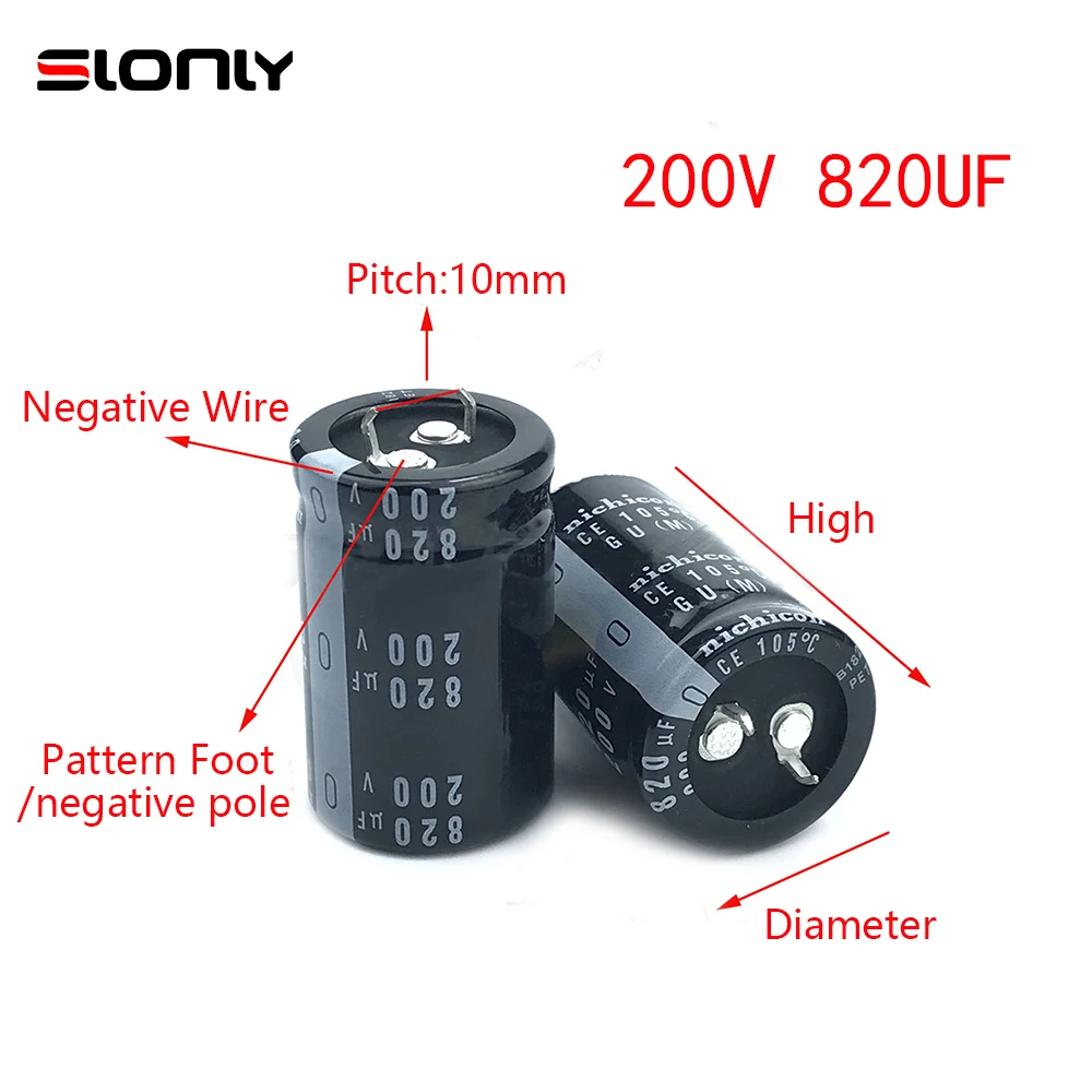 2pcs 200V/820UF Nichicon Horn Capacitors Pitch 10mm 105 ℃ 820UF 200V 22X40 22X50 25X30 25X35 25X50 30X30 35X30 mm 2pc 80v4700uf 4700uf 80v 25x45 25x50 30x40 30x45 30x50 35x30 35x40 35x45 35x50mm pitch 10mm nichicon horn fever audio capacitors