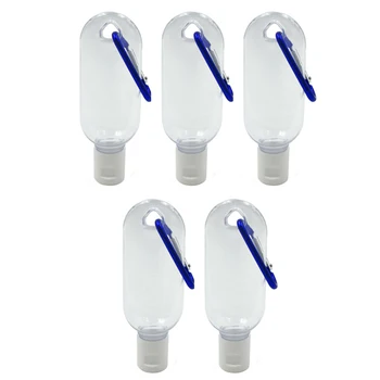 

1/5Pcs 30/50/60ml Empty Refillable Bottle with Key Ring Mini Portable Transparent Bottles for Travel _WK