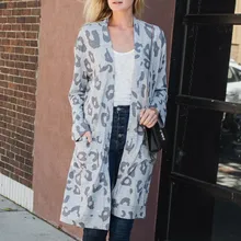 Осеннее женское леопардовое пальто со звездами, зимнее плотное теплое тонкое пальто с длинными рукавами, верхняя одежда, элегантный Тренч, пальто S20