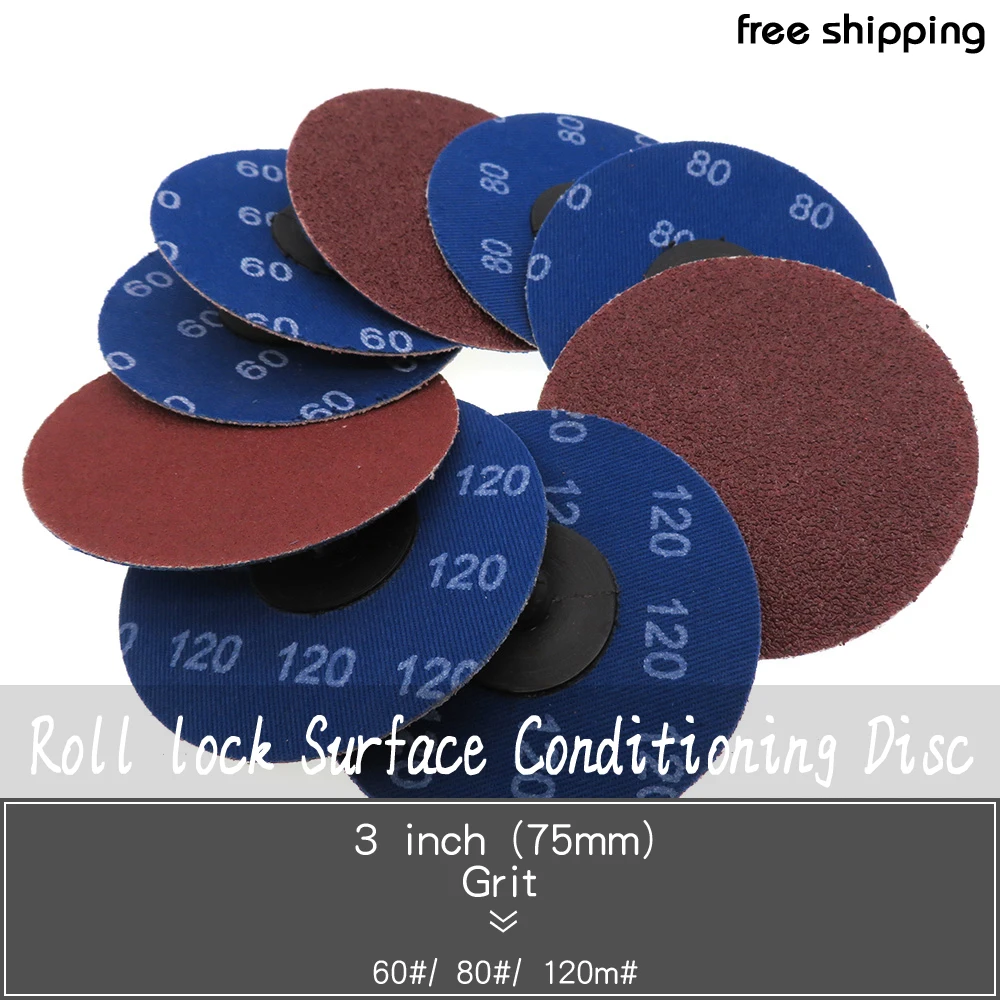 10 PCS 3 Inch Sanding Disc Quick-Change Surface Conditioning Roll Lock for Metal Prep Polishing &amp Finishing | Инструменты