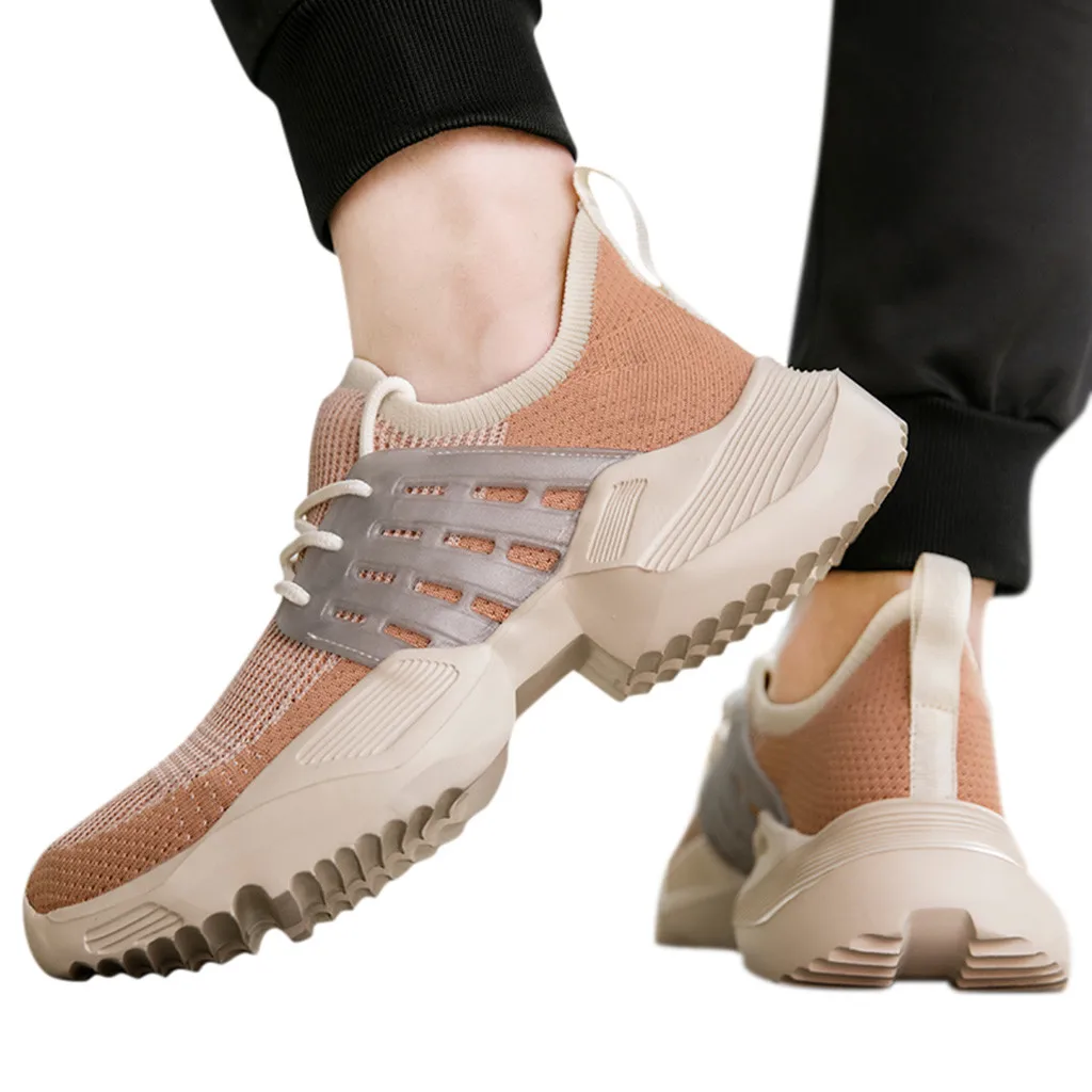 

Breathable Lightweight Men's Running Shoes Woven Mesh Non-Slip Sport Students Soft Sole Bottom Male Sneakers chaussure homme