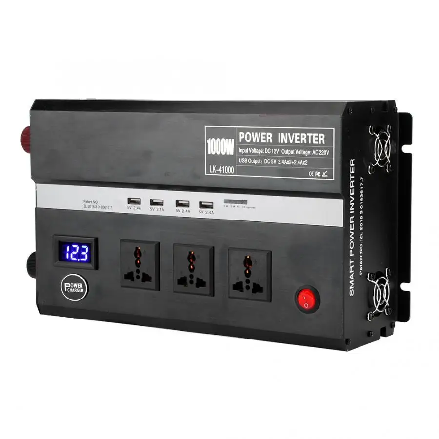 12 V/24 V до 220V 1000 W/модифицированным синусом, умная розетка Мощность преобразователя Зарядное устройство араба Аксесуар accesorios automovil