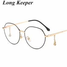 Модные анти-синие металлические круглые очки для чтения для женщин и мужчин, прозрачные линзы с бриллиантами, оптические очки унисекс