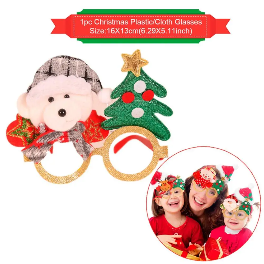 QIFU Санта Клаус снеговик лося рождественские очки Рождественская вечеринка украшения Рождественские подарки спрос среди детей Navidad год - Цвет: Bear Glasses