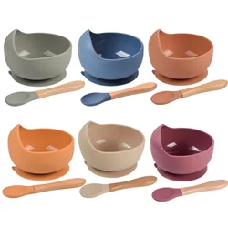 Silicone Baby Feeding Bowl Tableware Set Learning Dishes Baby Plate Non-Slip Suction Bowl Tableware Baby Stuff Dropshipping