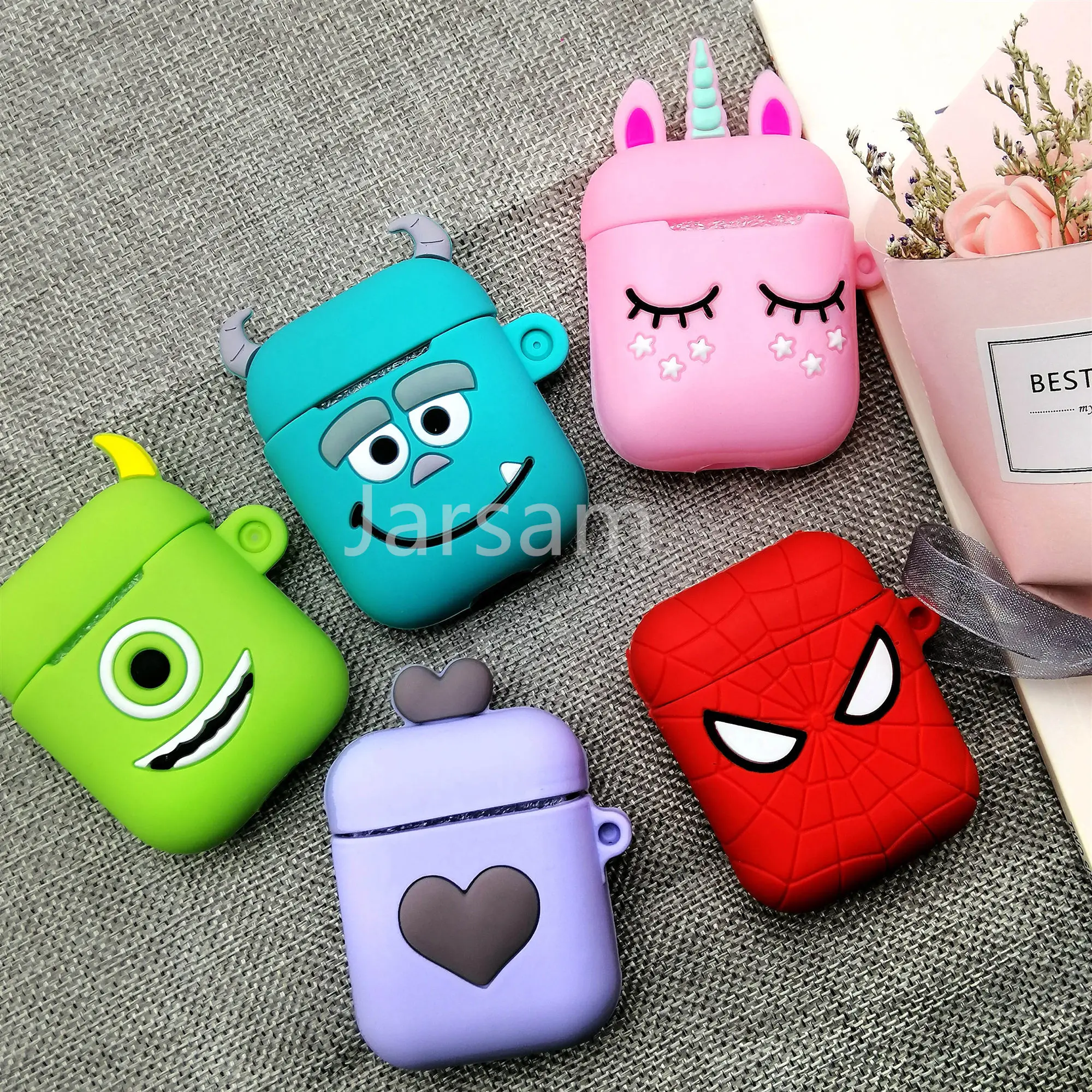 

For Airpods Case Silicone Stitch Cartoon Cover for Apple Air pods Cute Earphone Case 3D Headphone case for Earpods Accessories