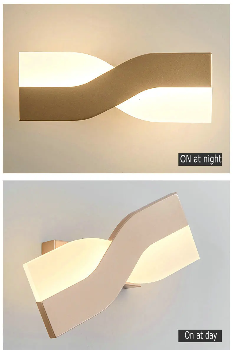 Креативный роскошный настенный светильник, прикроватный светильник для спальни, акриловый абажур, черный, белый, золотой, вращающийся на 360 градусов светодиодный настенный светильник
