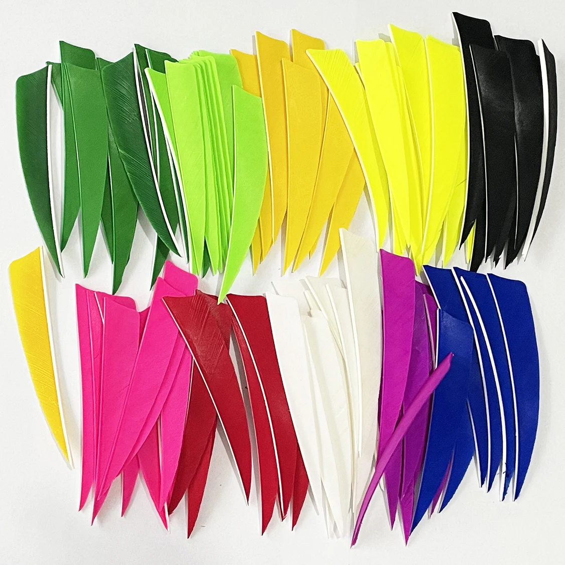 100Pcs IBOUNFOX 4" Shield Archery Arrow Feather Fletching RW Hunting Bow Arrow Accessories Natural Turkey Feathers 3