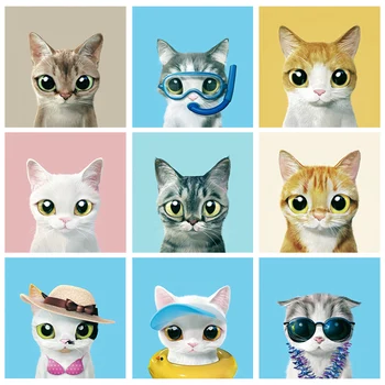 

Home Animal Cartoon Cat 5D Diamond Painting Cross Stitch Set Wall Sticker Mosaic Diamond Embroidery Painting Children DIY Gift