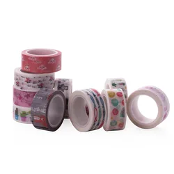 Ensemble de bande adhésive Washi pour Scrapbooking, 1 pièce/ensemble, ruban adhésif décoratif mignon, motif, ruban de masquage pour autocollants, papeterie de bricolage 