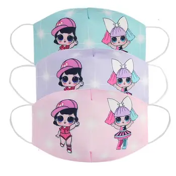 

3pcs LOL Suprise Half Muffle Face Mask Kids Boys girls Cottons Dustproof lol doll Mouth Protective Masks Figure Toy Gift 3-10Y