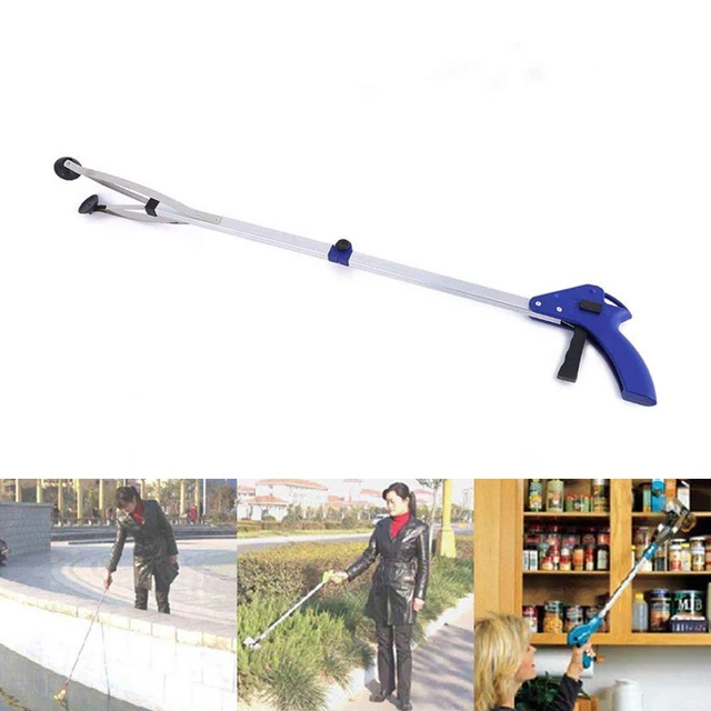 Recogedor plegable para ancianos, herramienta de agarre, palo de recogida  plegable de acero - AliExpress