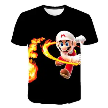 

2020 New mario Summer Boys Girls Clothes polyester hot sale T shirt Children's cartoon Casual T shirt kids fashion print Clothes