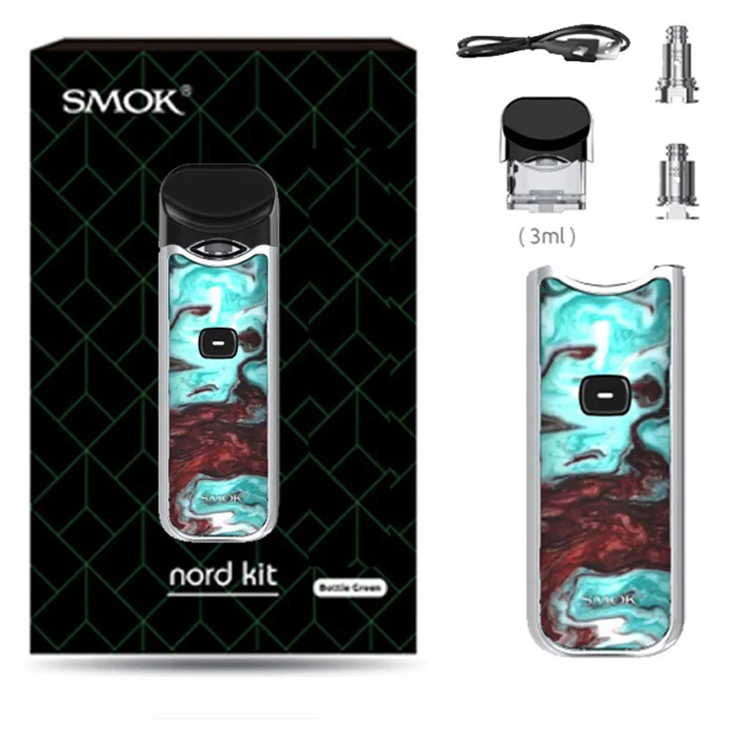 blue brown resin Smok Nord Pod vape комплект с аккумулятором 1100 мАч 3 мл картридж сетка спиральная электронная сигарета Vape pod Kit vs SMOK novo - Цвет: blue brown resin