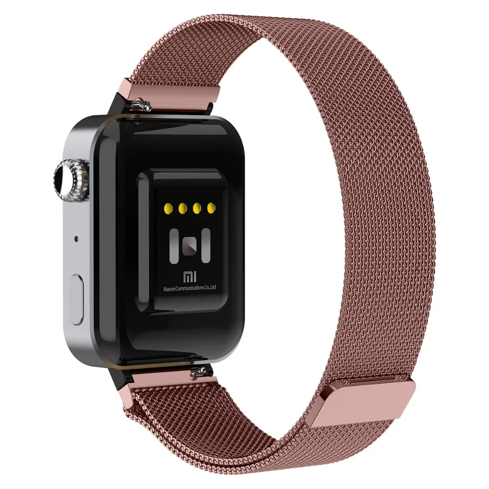 Магнитный ремешок из нержавеющей стали mi lanese с петлей для xiaomi mi Watch, умные часы, наручные Широкие ремешки для xiaomi mi watch mi ui