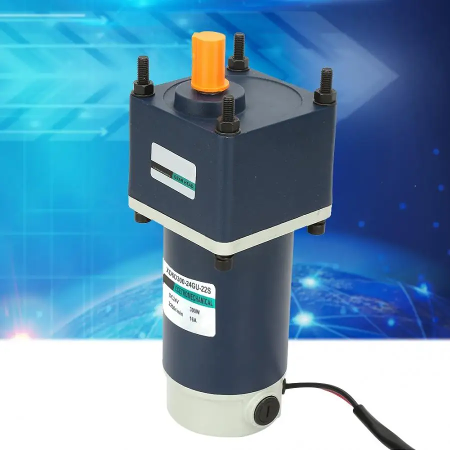

10RPM-750RPM DC Geared Motor 24V 300W High Torsion Permanent Magnet Reductor Engine DC Reversible Reduction Geared 15mm Shaft