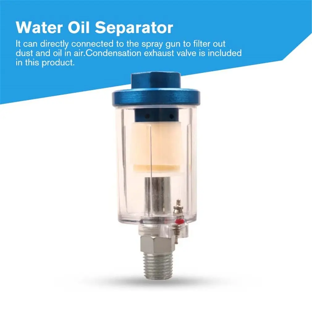 1/4" Water Oil Separator Inline Air Hose Filter Moisture Trap For Compressor Spray Paint Gun Pneumatic Tool Parts