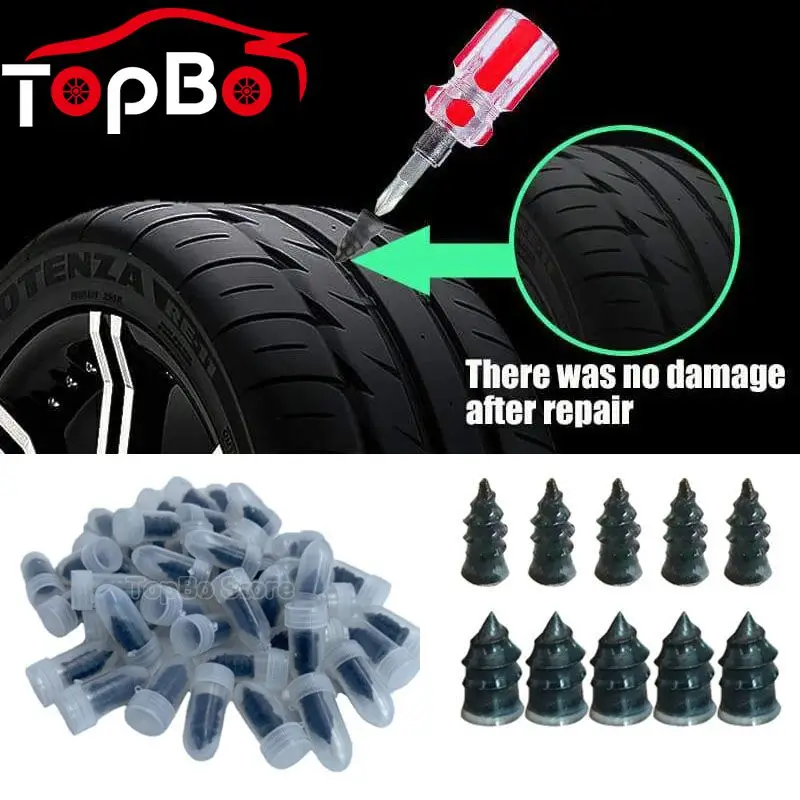 20pcs Car Vacuum Tire Repair Nail Motorcycle Tubeless Tyre Repair Rubber Nails 
