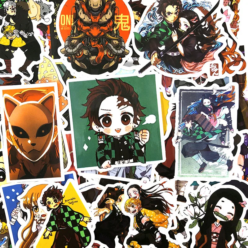 50 шт./компл. демон убийца: Kimetsu без Yaiba настенные наклейки для детской мотоцикл самокаты велосипеды efrigerators aptops мобильный Дневники
